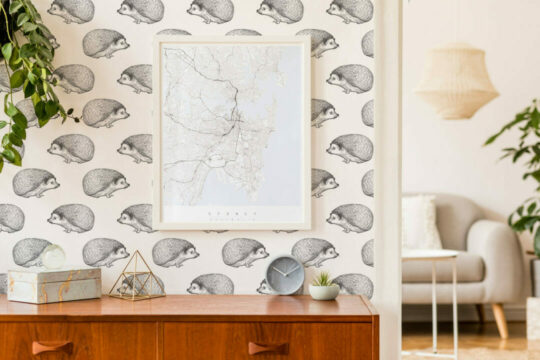 Hedgehog peel and stick wallpaper