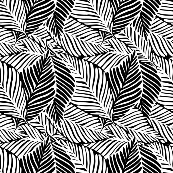 Black and white leaf removable wallpaper