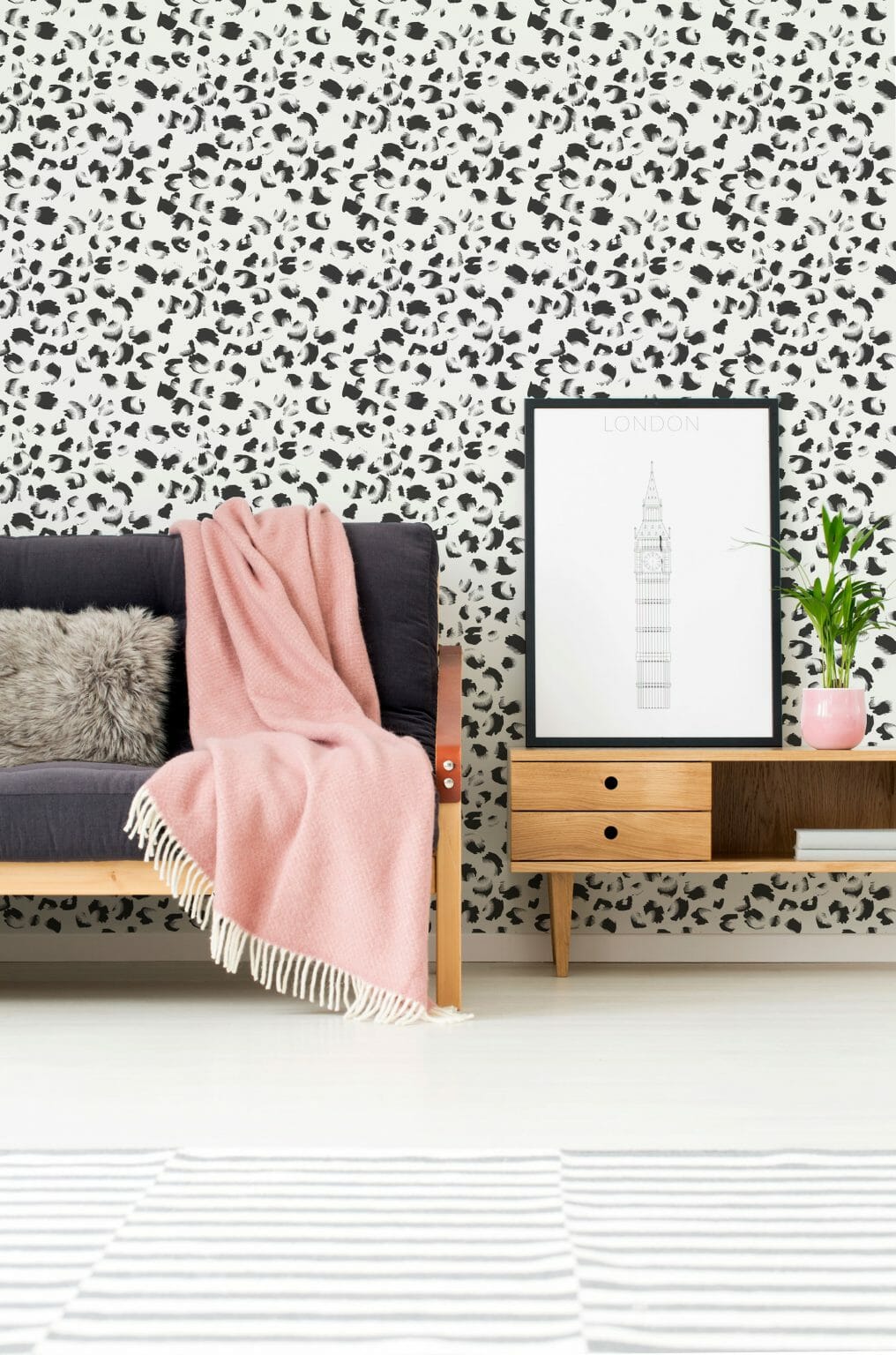Modern animal print pattern peel and stick wallpaper - Fancy Walls