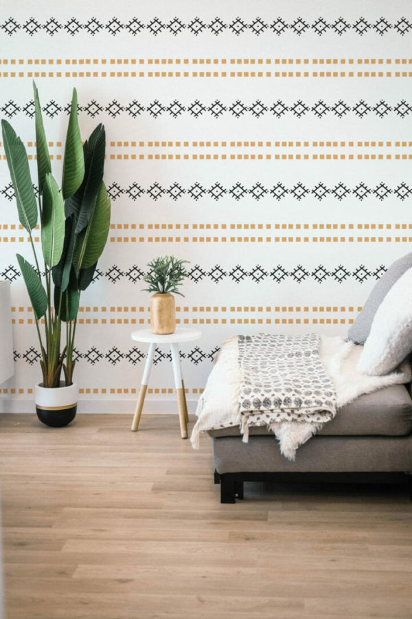 Ethnic design peel and stick wallpaper