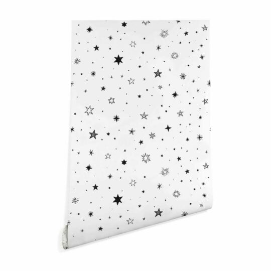 Black and white stars wallpaper peel and stick