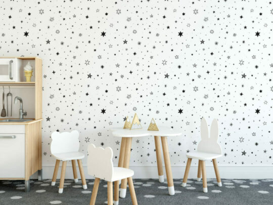Black and white stars temporary wallpaper