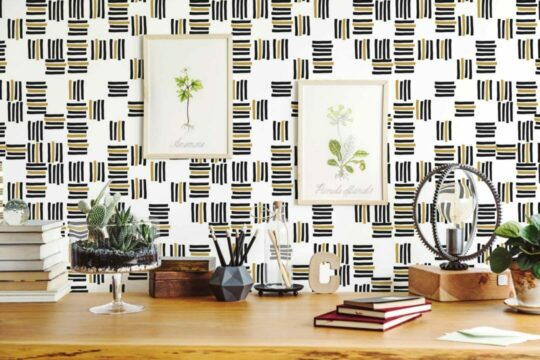 Black and brown stripes sticky wallpaper