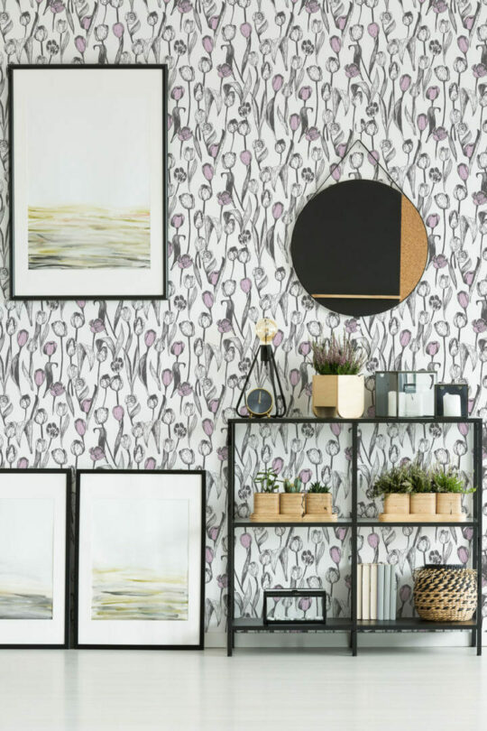 Tulip peel and stick removable wallpaper