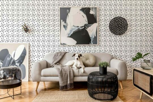 Geometric swirl wallpaper for walls