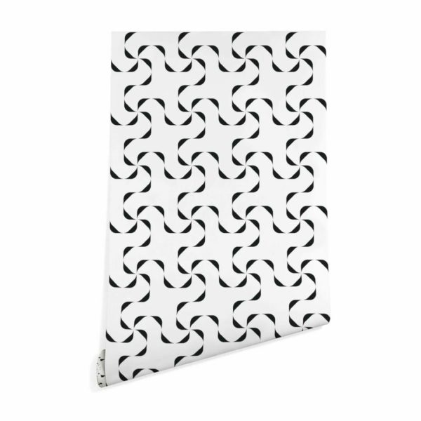 Geometric swirl self adhesive wallpaper