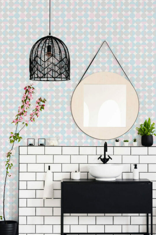 Pastel dots peel and stick removable wallpaper