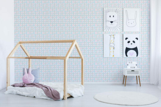 Pastel dots peel and stick wallpaper