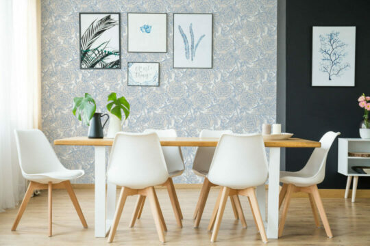 Blue peonies sticky wallpaper