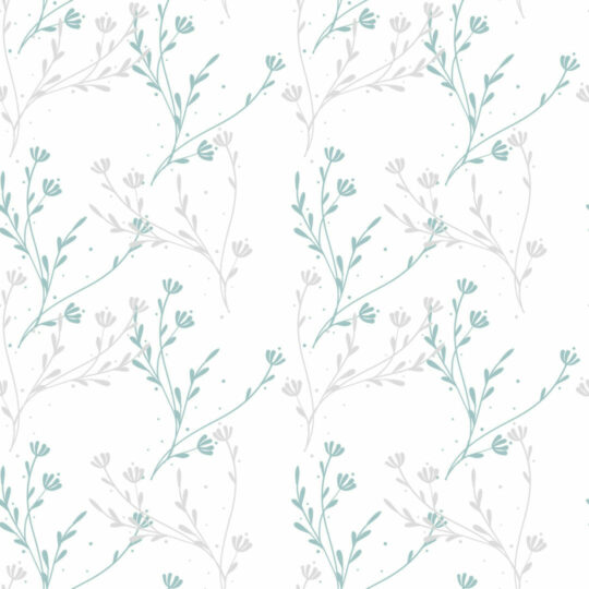 Blue and white wildflower removable wallpaper