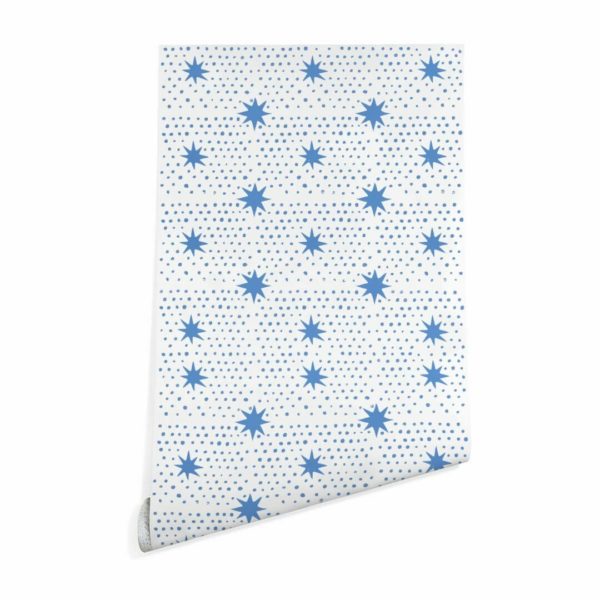 Blue stars wallpaper peel and stick