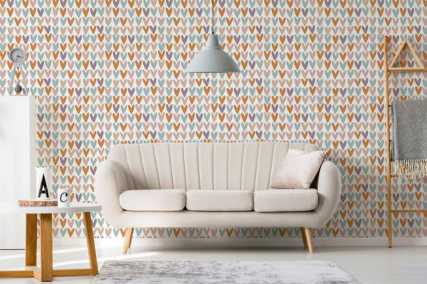 Heart peel and stick removable wallpaper