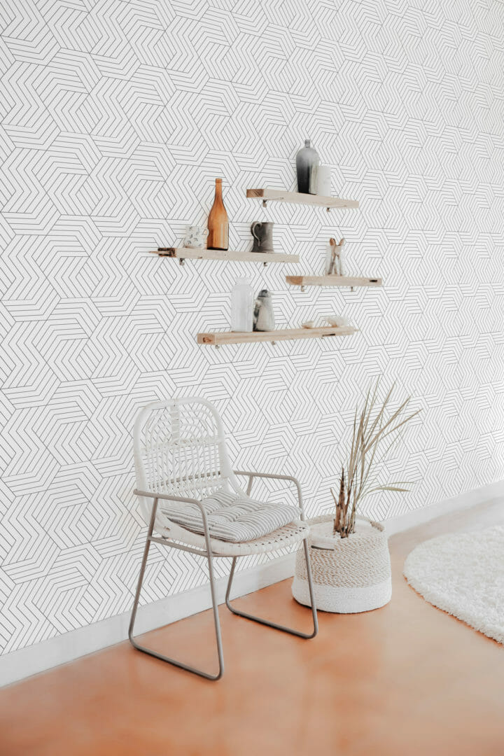 Modern geometric peel and stick removable wallpaper