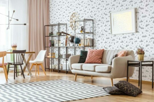 Gray fir tree wallpaper peel and stick