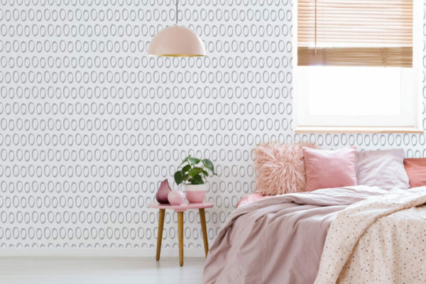 Hand drawn circle peel and stick removable wallpaper