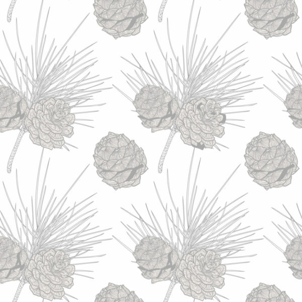 gray and white pine cone adhesive wallpaper