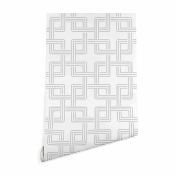 Gray overlapping squares wallpaper peel and stick