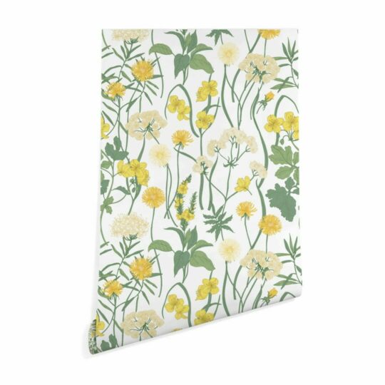 Vintage wildflower peel and stick removable wallpaper