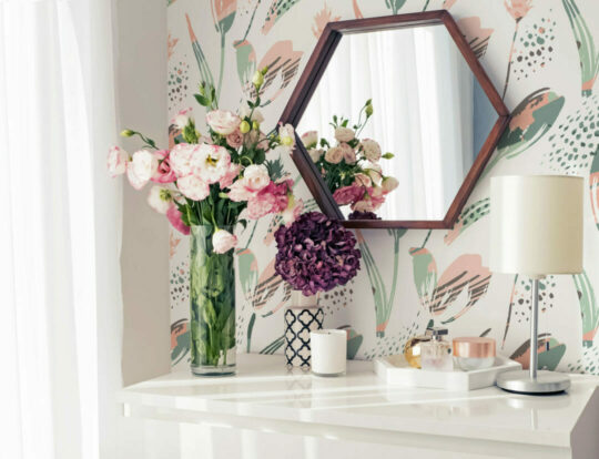 Abstract floral temporary wallpaper