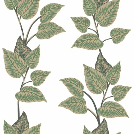 Green leaf removable wallpaper