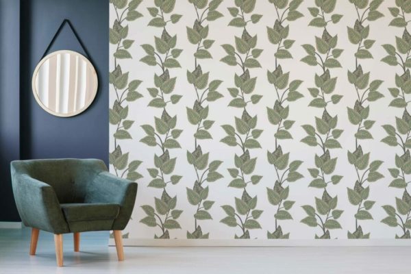 Green leaf wallpaper for walls