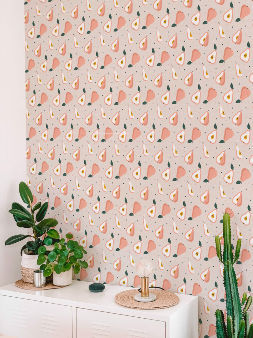 Pear stick on wallpaper