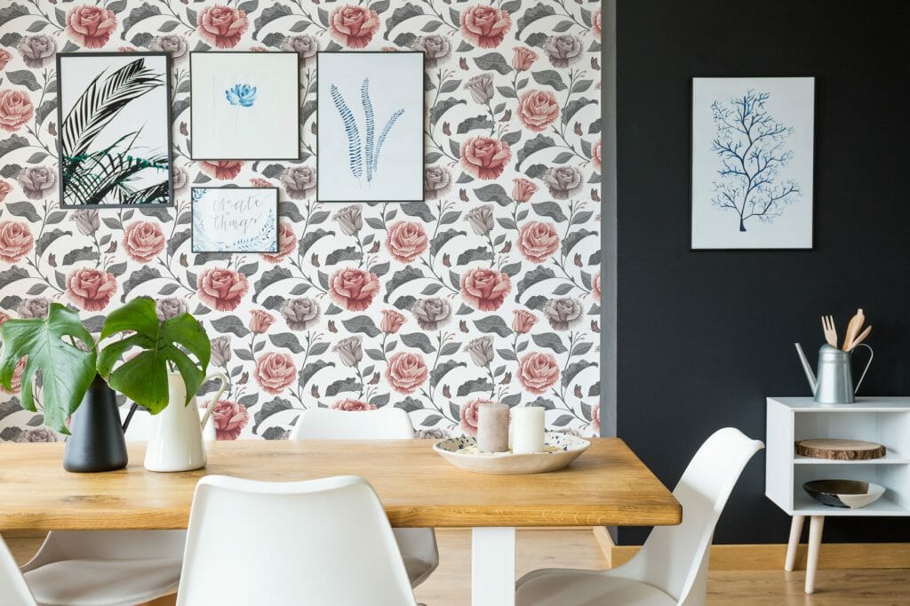 Vintage rose wallpaper for walls