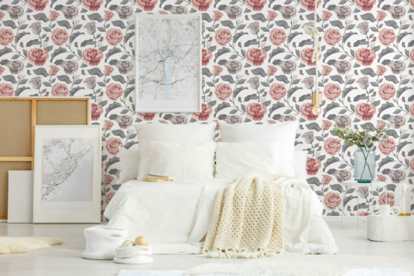 Vintage rose peel and stick removable wallpaper