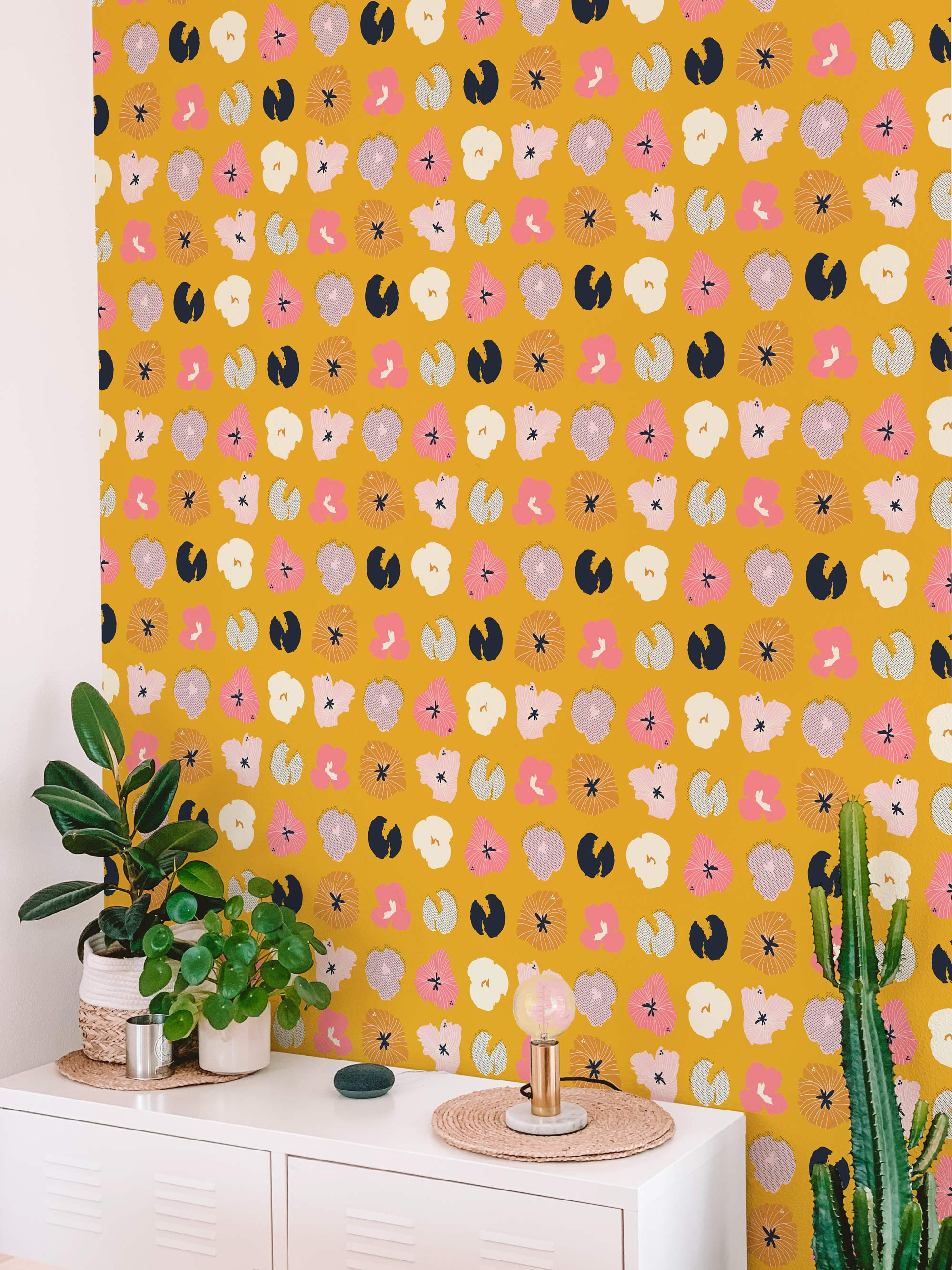 Peel-and-Stick Removable Wallpaper Paprika Floral Watercolor Floral Orange
