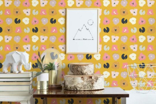 Pansy peel stick wallpaper