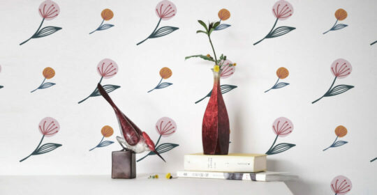 Simple floral peel and stick wallpaper