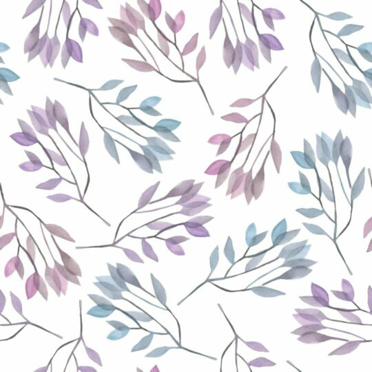 Blue and purple leaf removable wallpaper