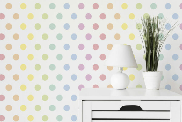 Multicolor polka dot self adhesive wallpaper