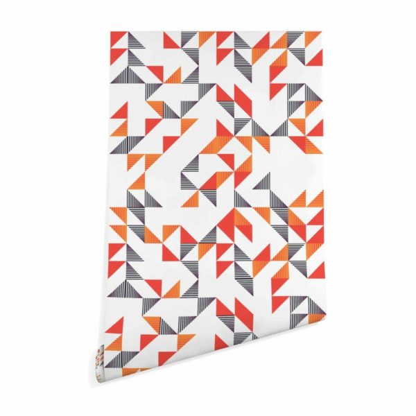 Multicolor geometric triangle wallpaper peel and stick