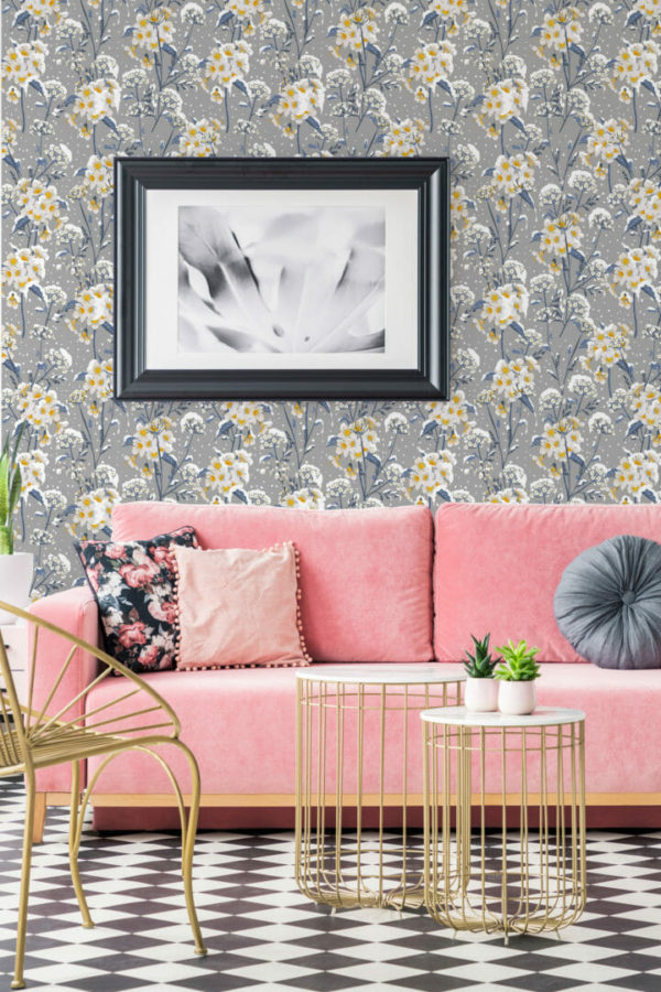 Winter flowers peel and stick removable wallpaper