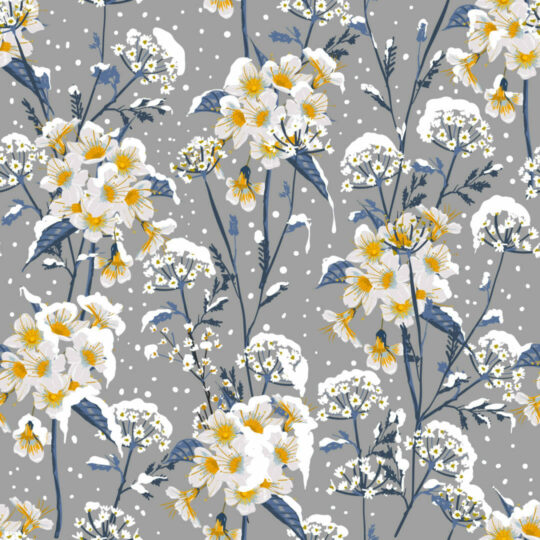 Winter flowers removable wallpaper