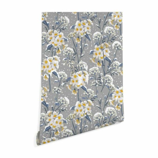 Winter flowers wallpaper peel and stick