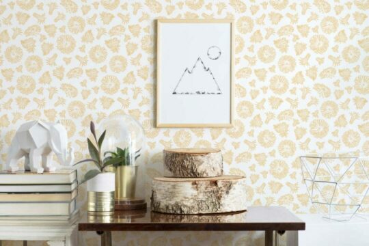 Yellow dandelion peel and stick wallpaper