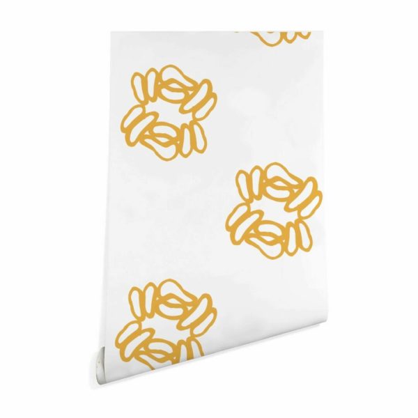 Yellow abstract shape wallpaper peel and stick