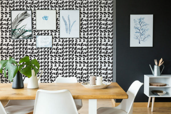 Bold print peel and stick removable wallpaper