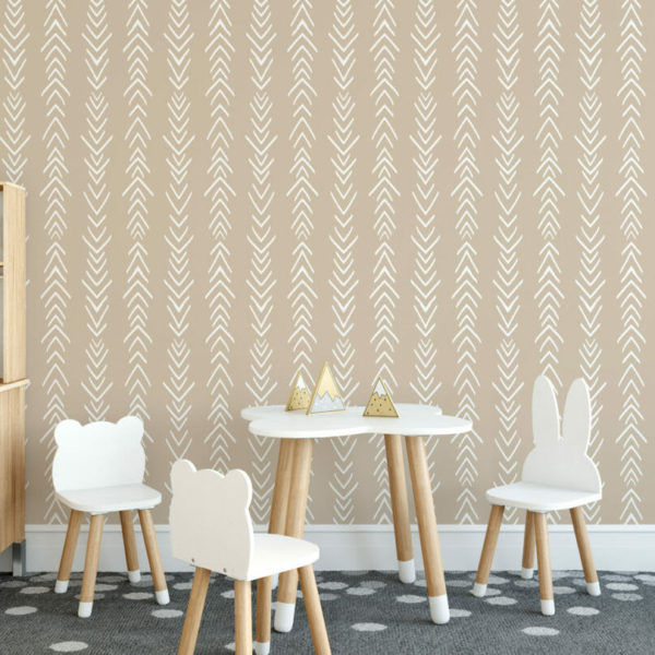 beige and white arrow wallpaper peel and stick