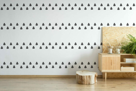 Horizontal triangle stripe sticky wallpaper