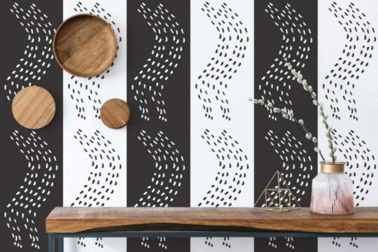 Black and white abstract self adhesive wallpaper