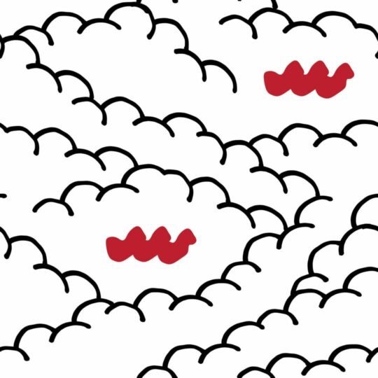 Red, black and white cloud removable wallpaper
