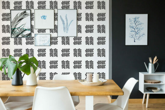 Dotted squares peel and stick wallpaper
