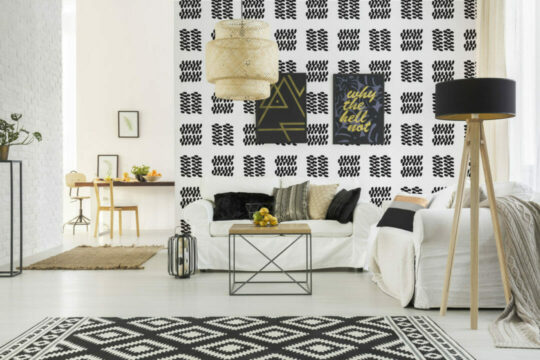 Dotted squares peel stick wallpaper