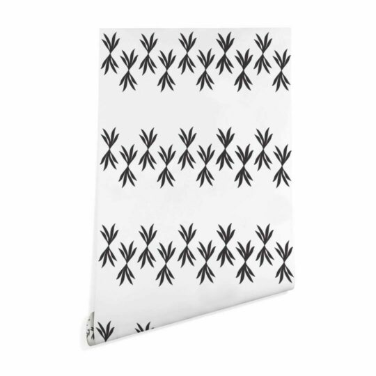 Black and white leaf stripe wallpaper peel and stick