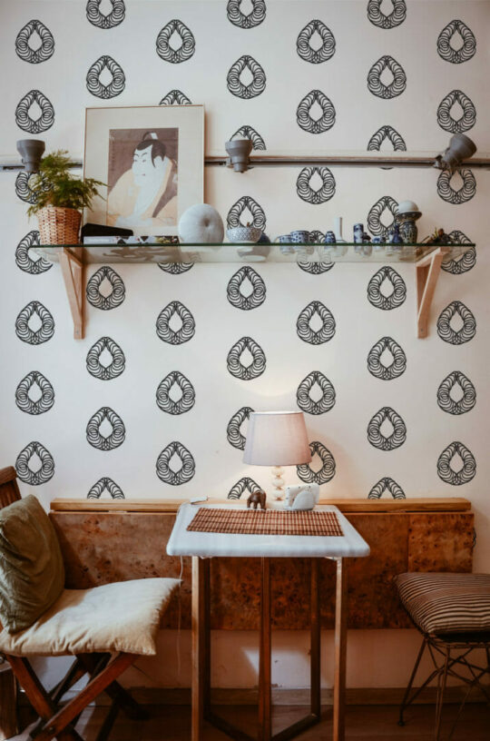 Geometric raindrop peel and stick wallpaper