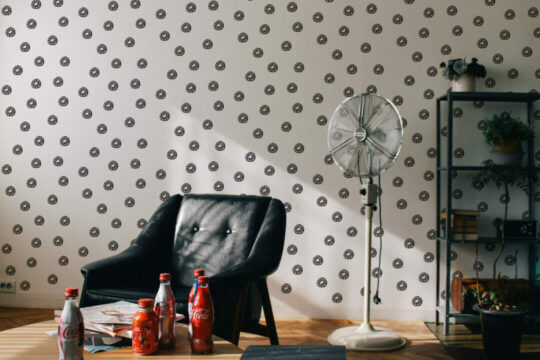 Black and white abstract circle temporary wallpaper