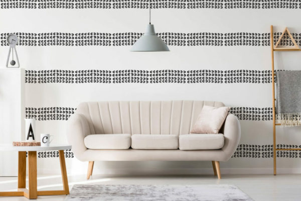 Horizontal abstract stripe peel stick wallpaper
